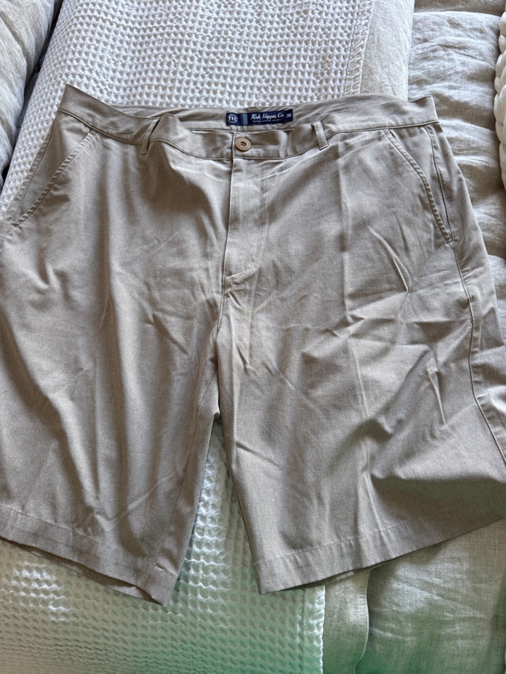Tall Engine Co. Men's Flat Front Tan Shorts
